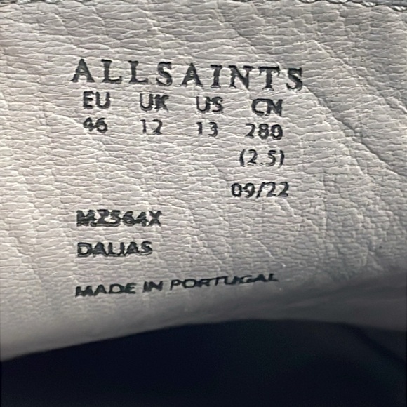 All Saints Dalias Leather Penny Loafers Studded Black Business Wedding Men Sz 13 - Picture 14 of 16